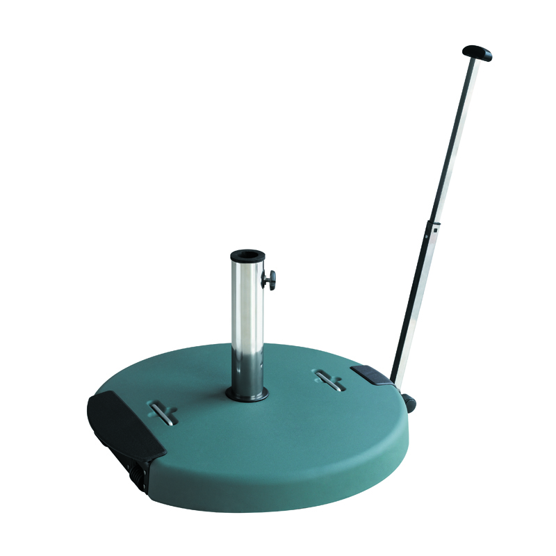 58kg Easy Move Round Concrete Parasol Stand Base with Handle And Rollers