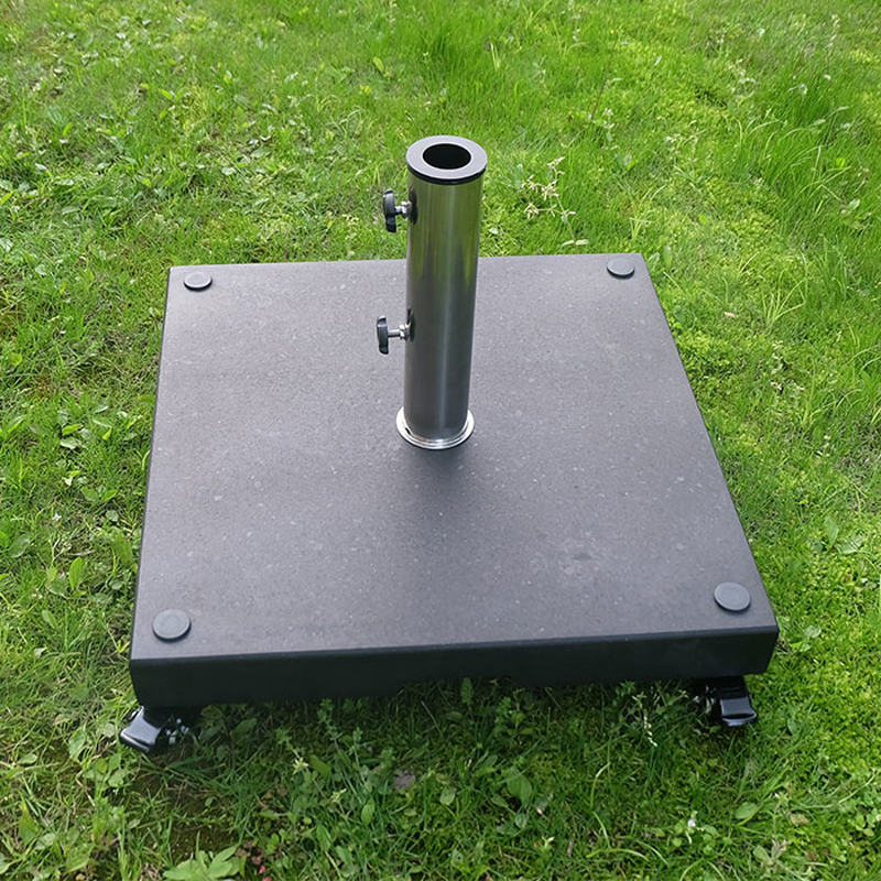 70kg Square Granite Parasol Stand with Wheels